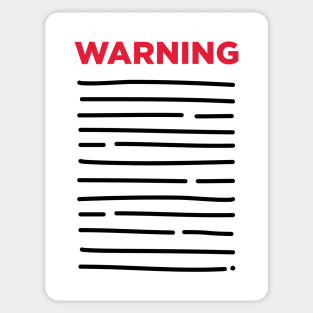 WARNING! (II) Sticker